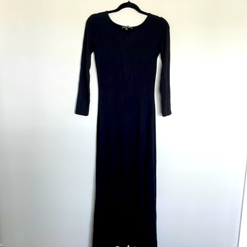 Lulus Swept Away Long Sleeve Maxi Dress - Black